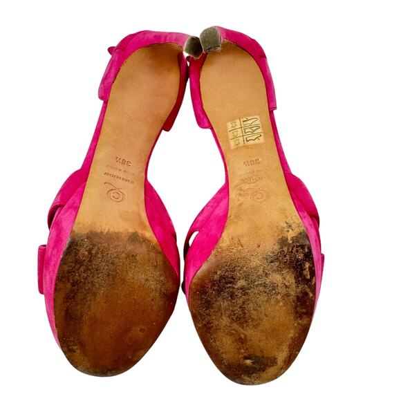 Alexander Mcqueen Armadillo Low Heel Double Arched Sandals Pink Size 8.5 - Picture 9 of 11